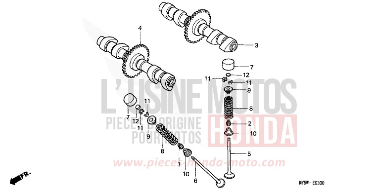 NOCKENWELLE/VENTIL von CB1300 Super Bold'or ABS SCHWARZ (NH1) von 1997